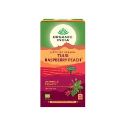 Tulsi RASPBERRY PEACH Málna Őszibarack, filteres bio tea, 25 filter - Organic India