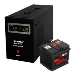 Tartalék tápegység keringető szivattyúkhoz AVANSA UPS 500W 12V + akkumulátor kazánhoz, szünetmentes táp, tiszta szinusz