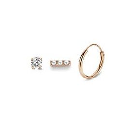 Victoria Rose gold színű fülbevaló 3 db-os