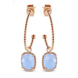Victoria Rose gold színű kék köves fülbevaló