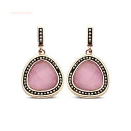 Victoria Rose gold színű rózsaszín köves fülbevaló