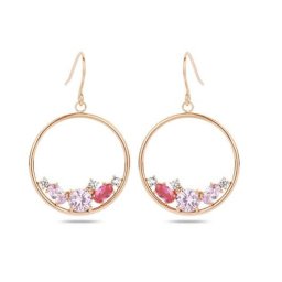 Victoria Rose gold színű színes köves fülbevaló