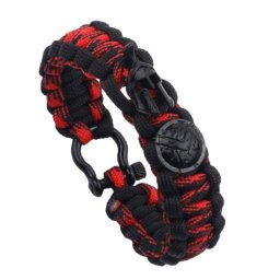 Sparta paracord karkötő piros-fekete színben