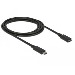 USB 3.1 Type-C(M) / USB Type-C (F) 2m Fekete Delock 85542 hosszabbito
