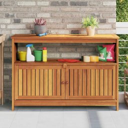 vidaXL tömör akácfa kerti tálalóasztal 110 x 35 x 75 cm