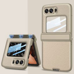 GKK MAGNETIC LEATHER Műanyag borítás Motorola Razr 2022 5G arany