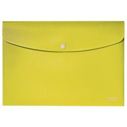 LEITZ Irattartó tasak, A4, PP, patentos, LEITZ "Recycle", sárga