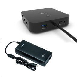 i-tec USB-C Dual Display dokkolóállomás, Power Delivery 100W univerzális töltő 112W
