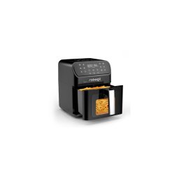Airfryer XXL 6,5 literes gazdaságos Halogén forrólevegős olajsütő, üveggel