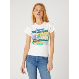 Wrangler Póló Shrunken Band W7FDEEW02 112332013 Fehér Slim Fit