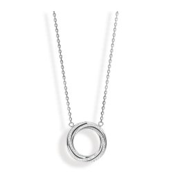 Victoria Ezüst színű fehér köves csavar nyaklánc