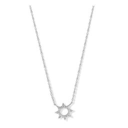 Victoria Ezüst színű fehér köves nap nyaklánc