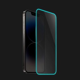 Keményített védőfólia a sötétben világító kerettel mobiltelefonokra Apple iPhone XR - Kék