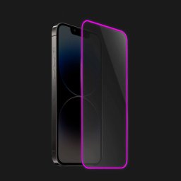 3x Keményített védőfólia a sötétben világító kerettel mobiltelefonokra Apple iPhone XR - Rózsaszín