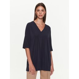 Max Mara Leisure Blúz Locarno 2339410436600 Sötétkék Relaxed Fit