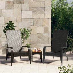 vidaXL fekete polyrattan kerti Adirondack szék