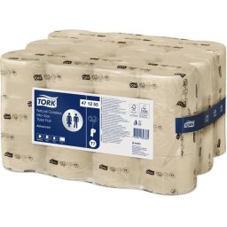 TORK Toalettpapír, belsőmag nélküli, T7 rendszer, 2 rétegű, 13,1 cm átmérő, Advanced, TORK "Mid-Size", natúr