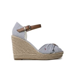 Tommy Hilfiger Espadrilles Basic Seersucker High Wedge FW0FW07160 Kék