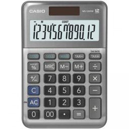 Számológép, asztali, 12 számjegy, CASIO \MS-120 FM\, szürke