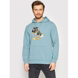Converse Pulóver Paint Drip Graphic 10022937-A03 Kék Regular Fit