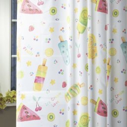 AKCIÓS! ICE CREAM, jégkrém mintás, nyomott voile, fényáteresztő függöny anyag - 300 cm magas
