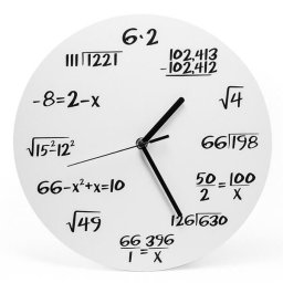 Matematikai képletek falióra - fehér