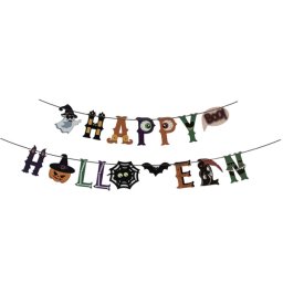 Happy Halloween betű fűzér - szellemmel