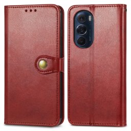 LEATHER BUCKLE Pénztárca tok Motorola Edge 30 Pro piros