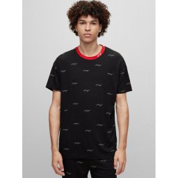 Hugo Pizsama felső 50490231 Fekete Relaxed Fit