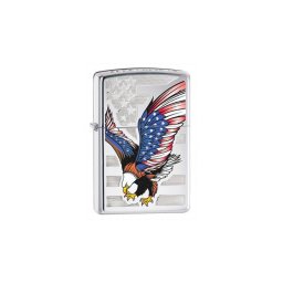 28449 Zippo öngyújtó, magasfényű króm színben - Sas, ajándék 50DR Zippo díszdobozban