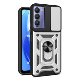 RING KAMERA Borító tartóval Tecno Camon 18 ezüsthöz