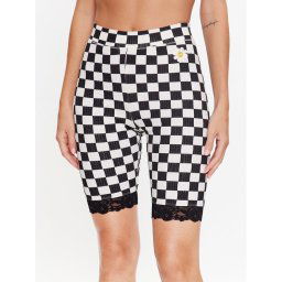 Vans Kerékpáros nadrág Oversized Floral Legging Short VN00074S Fekete Slim Fit
