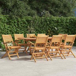vidaXL 8 db tömör tíkfa összecsukható kerti szék 55 x 62 x 90 cm