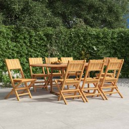 vidaXL 8 db tömör tíkfa összecsukható kerti szék 47 x 61 x 90 cm