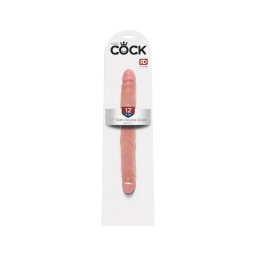 King Cock 12 Slim - élethű dupla dildó (31cm) - natúr