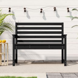 vidaXL fekete tömör fenyőfa kerti pad 109x48x91,5 cm