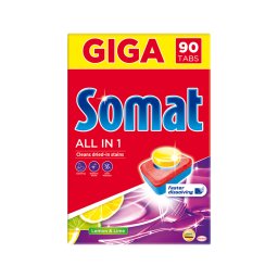 Mosogatógép tabletta 90 db/doboz All in One Somat Lemon Lime