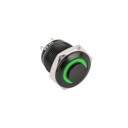 Nyomógomb fekete (piros-zöld színű LED-el) PB-16-NO-bk(LED)-rdgn