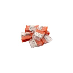 Gyorscsatlakozó 3-es tömör érhez 0,5-2,5 mm2 vezetékhez. Csomag 10 db LA-EU-203(P10)