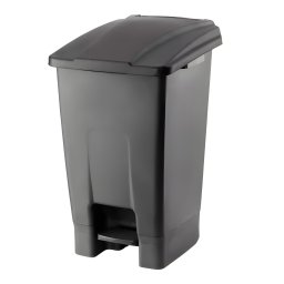 Planet Szelektív hulladékgyűjtő konténer, műanyag, pedálos, antracit/fekete, 70L