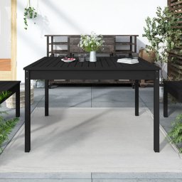 vidaXL fekete tömör fenyőfa kerti asztal 121 x 82,5 x 76 cm