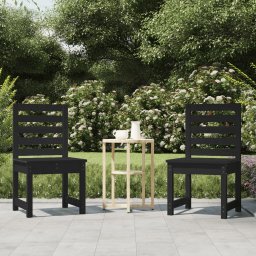 vidaXL 2 db fekete tömör fenyőfa kerti szék 50x48x91,5 cm