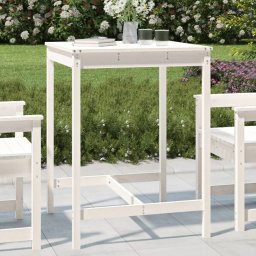 vidaXL fehér tömör fenyőfa kerti asztal 82,5x82,5x110 cm