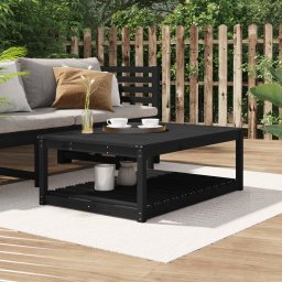 vidaXL fekete tömör fenyőfa kerti asztal 121x82,5x45 cm