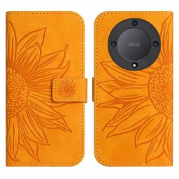 ART SUN FLOWER Pénztárca tok pánttal Honor Magic5 Lite sárga