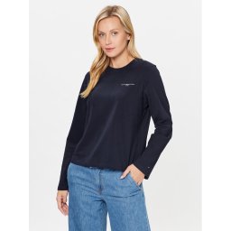 Tommy Hilfiger Blúz Mini Corp Logo WW0WW39784 Sötétkék Relaxed Fit