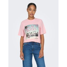 ONLY Póló 15295382 Rózsaszín Regular Fit