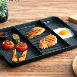 Berlinger Haus Grill sütőlap 3 az 1-ben 37,527,52,5 cm márvány bevonattal BH/7730 Kifutó termék!