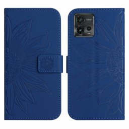 ART SUN FLOWER Pénztárca tok szíjjal Motorola Moto G72 kék