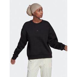 adidas Pulóver ALL SZN Fleece Sweatshirt HJ7995 Fekete Loose Fit